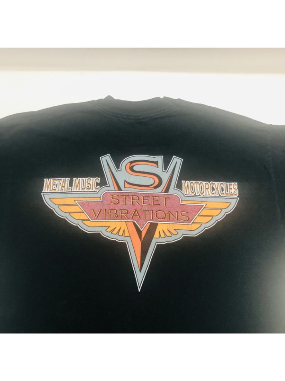 Street Vibrations Motorcycles Metal Music Black Biker Reno T Shirt Mens Size XL - Picture 11 of 11